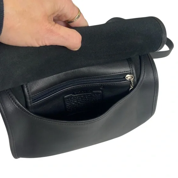 Vintage Coach Legacy Saddle Bag Black Slim Flap 9131 - Picture 9 of 15